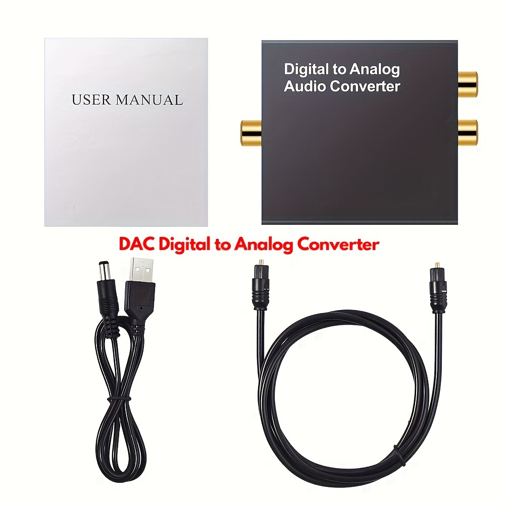 Convertidor de audio digital a analógico de 192 kHz Receptor Bluetooth 5.0  Adaptador de audio inalámbrico DAC con óptico/coaxial a RCA 0.138 in Salida
