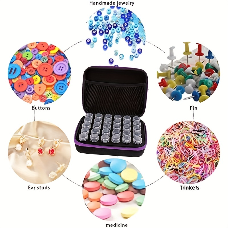 ARTDOT Diamond Painting Storage Containers, 30 Slots Diamond Painting  Accessories Shockproof Jars for Jewelry Beads Rings Charms Glitter  Rhinestones