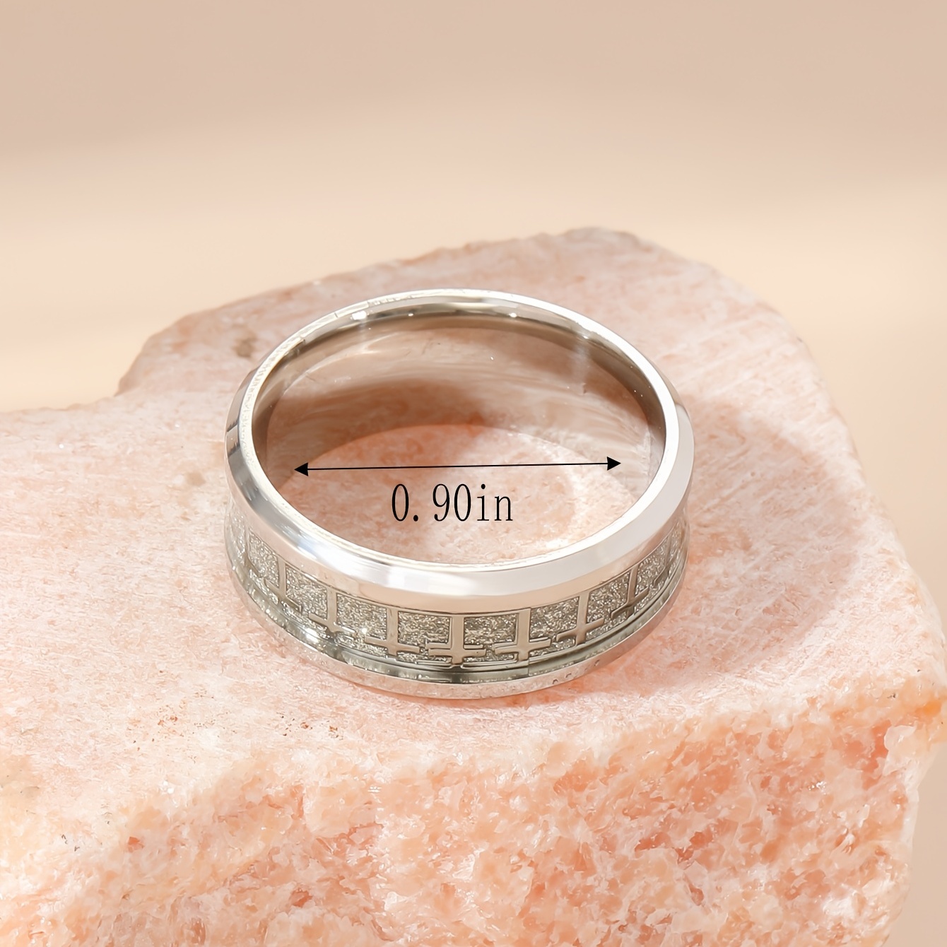 Men's Funky Titanium Stainless Steel Cross Ring