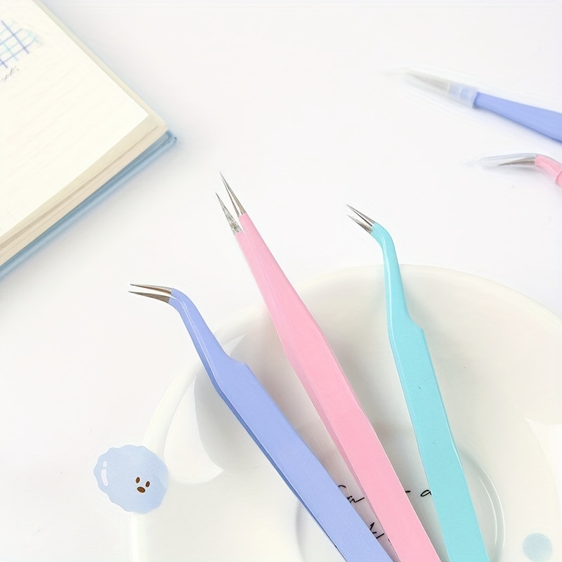 2 Pcs Colorful Miniature Detail Tweezers For Scrapbook - Grabie®