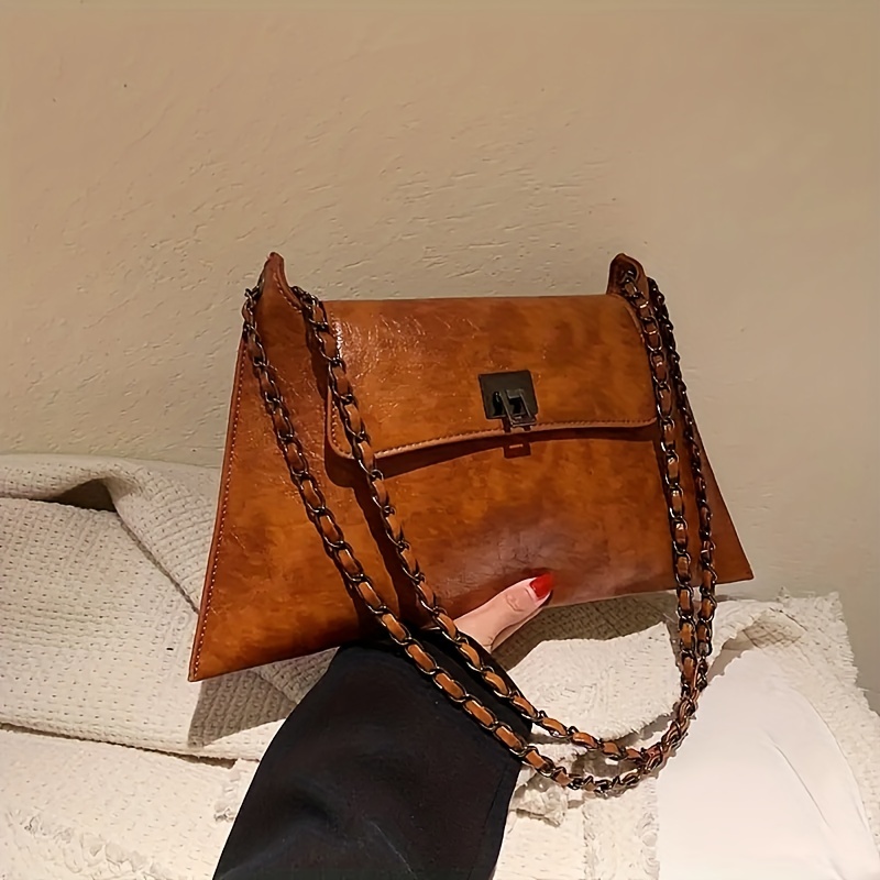 Retro Envelope Shoulder Bag, Women's Chain Crossbody Bag, Niche