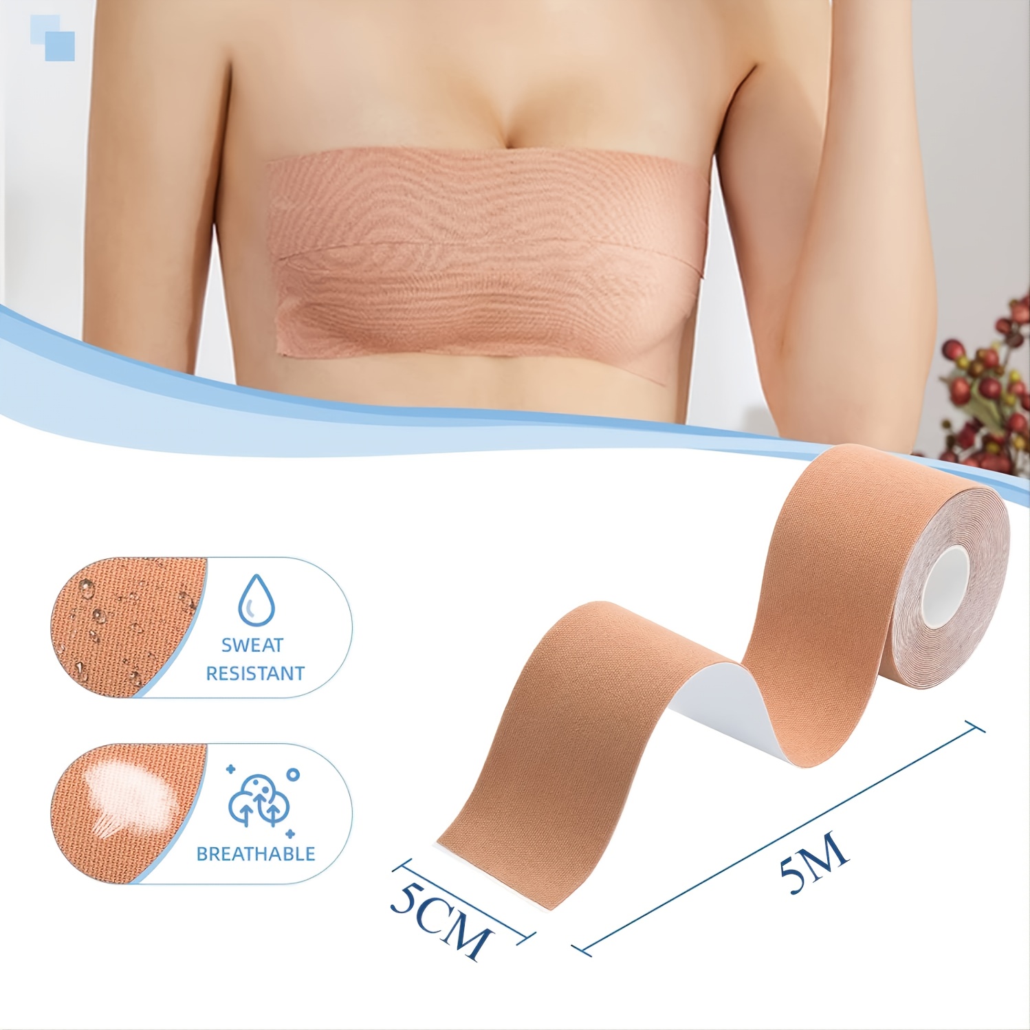 Boob Tape Breast Lift Tape Large Breast Reusable Silicone - Temu Germany