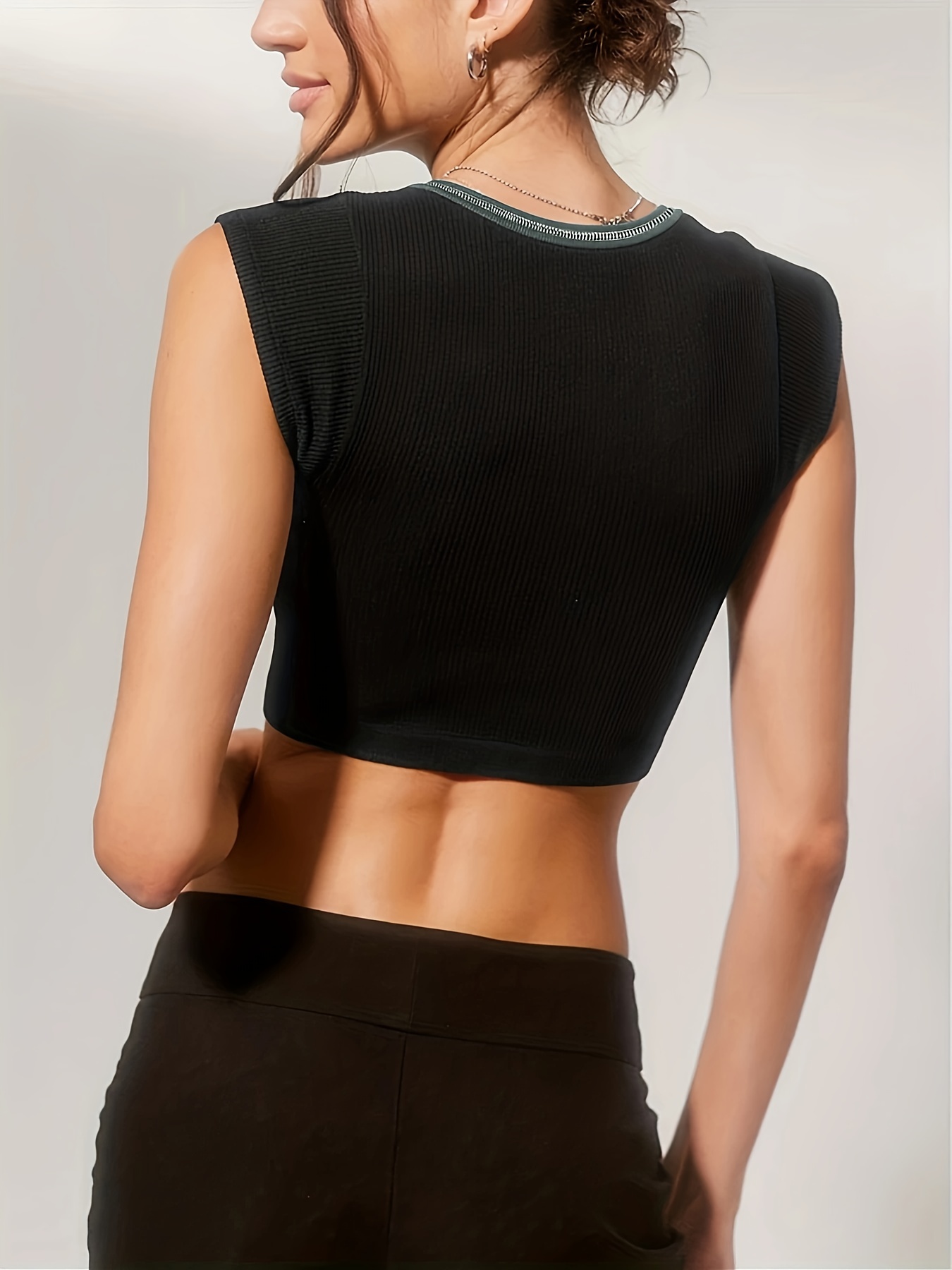 Cropped Sleeve T shirt Sexy Bodycon Solid V Neck Summer - Temu