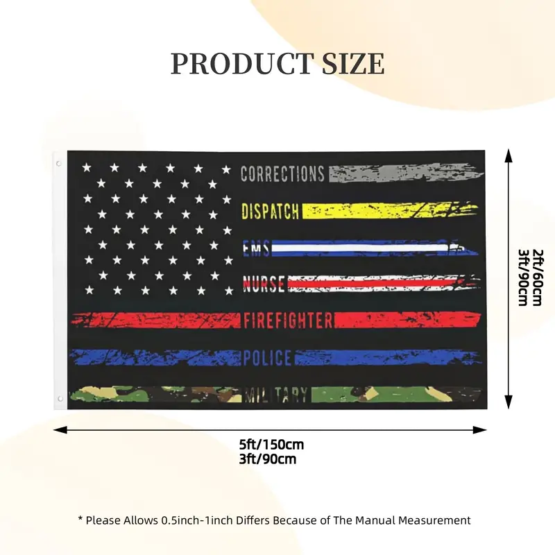 1pc multi line american flag vivid color fade proof canvas header and double stitched double print flags 2x3ft 3x5ft details 3