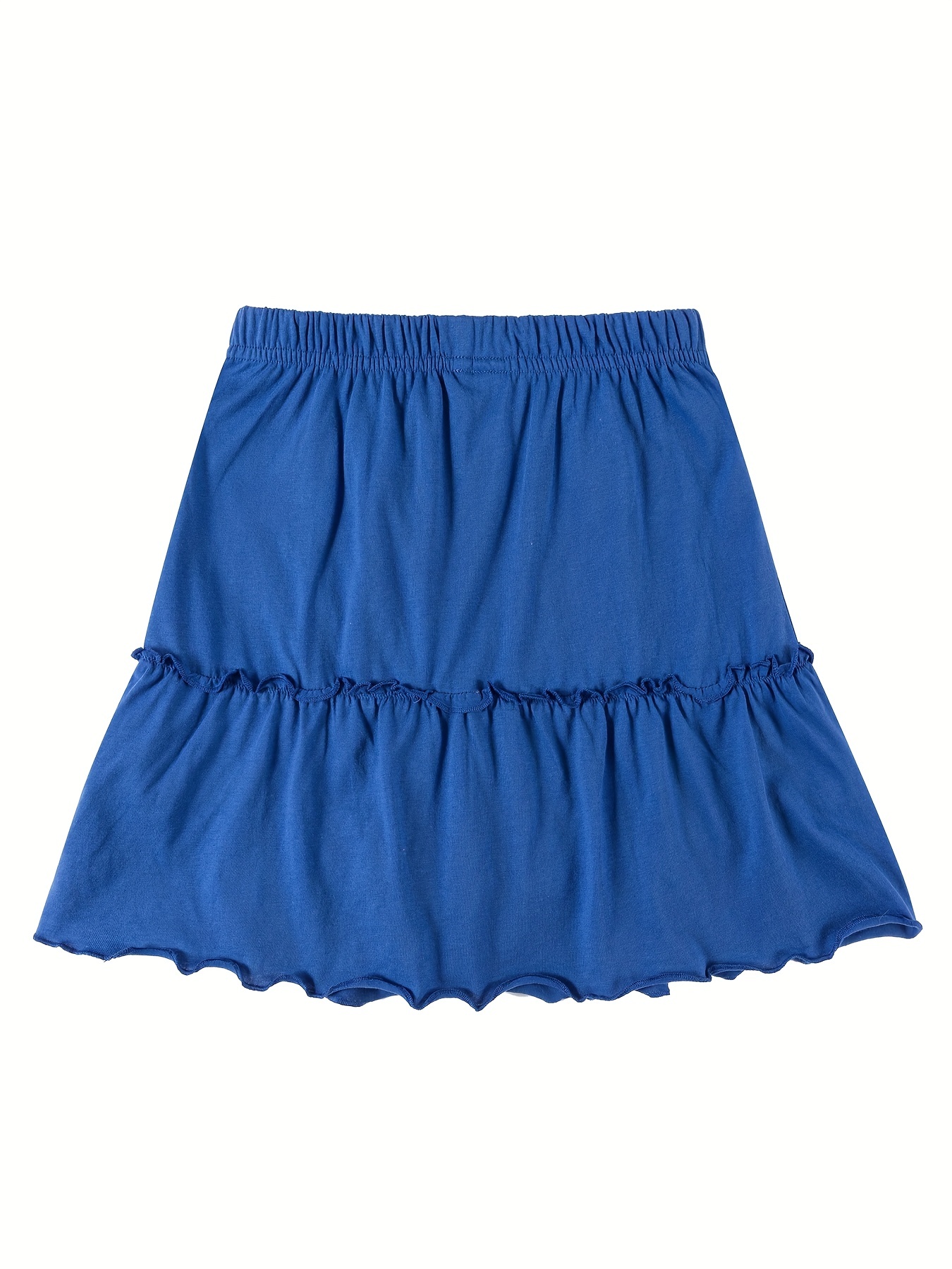 Toddler Girls Lettuce Trim Ruffle Hem Cotton Casual Skort - Temu