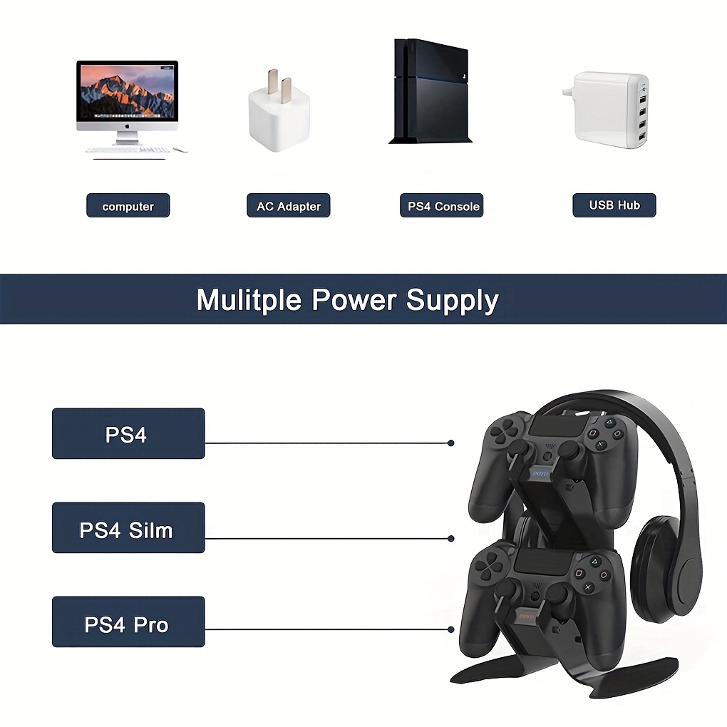 Doyo Ps4 Controller Charger Station Headset Organizer - Temu