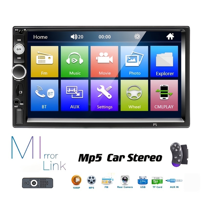 2 Din Car Stereo Radio Touch Screen Mp4 Mp5 Player Fm Tf Usb - Temu