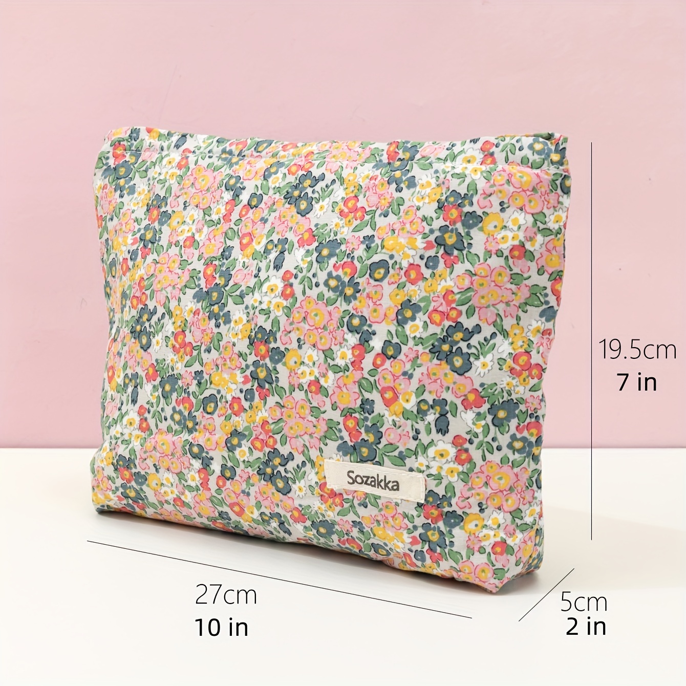 Floral Ini-tial Large Tote Bag for Women, Can-vas Beach Bag w Makeup Bag,  Personalized Customized Fr…See more Floral Ini-tial Large Tote Bag for
