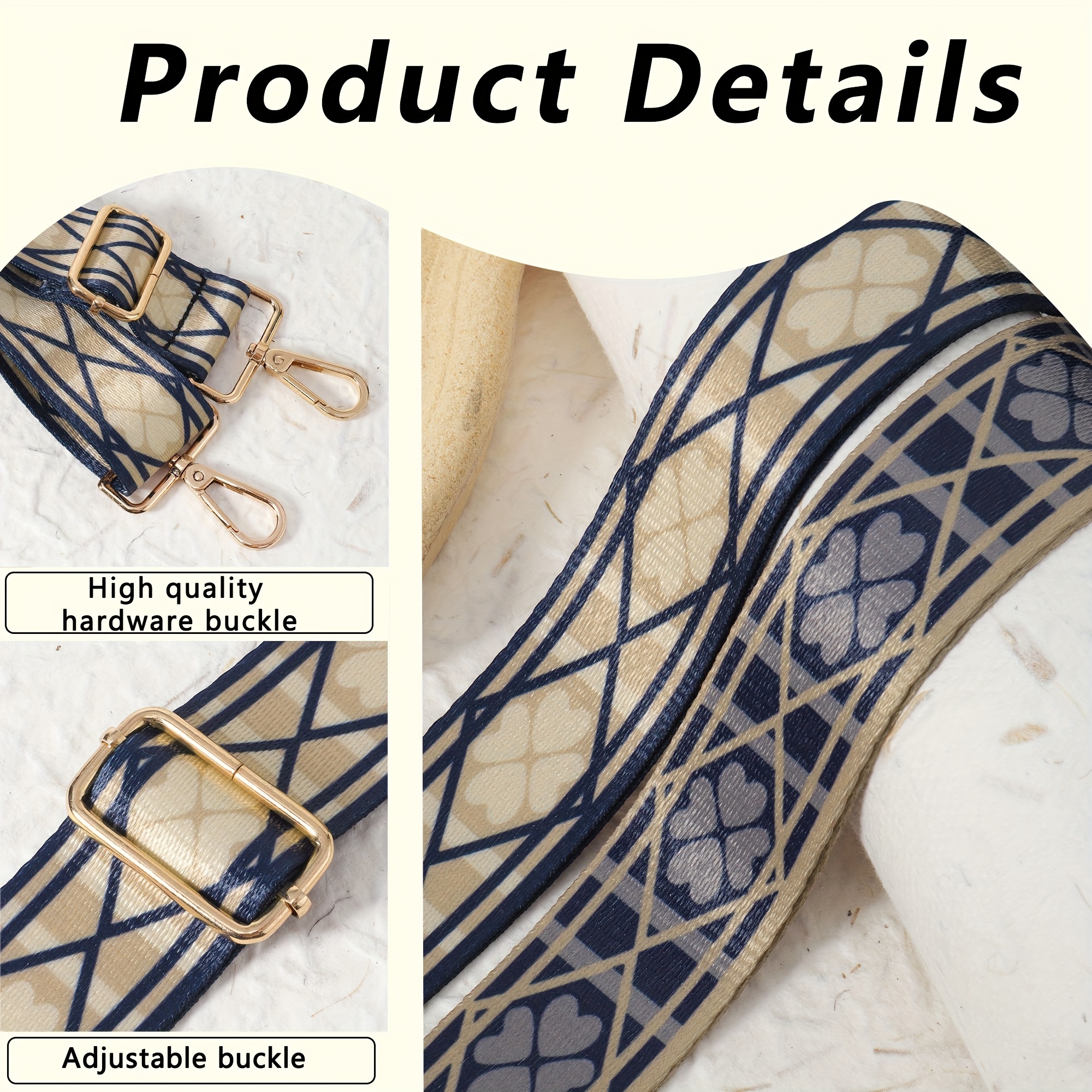Simple Embroidered Adjustable Wide Shoulder Strap Portable - Temu