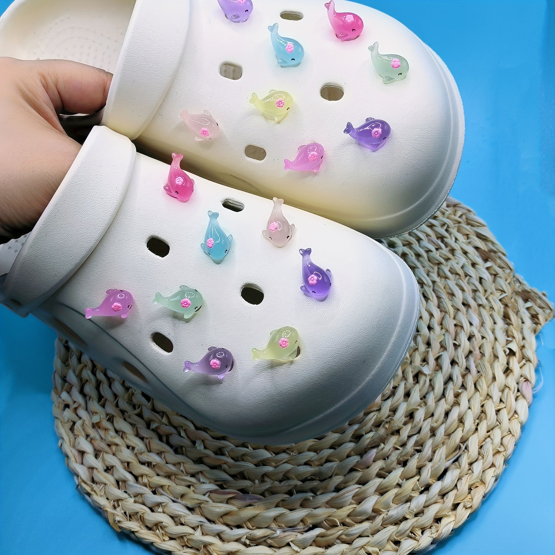 Luminous 3d Duck Dolphin Kawaii Cartoon Shoes Charms For - Temu