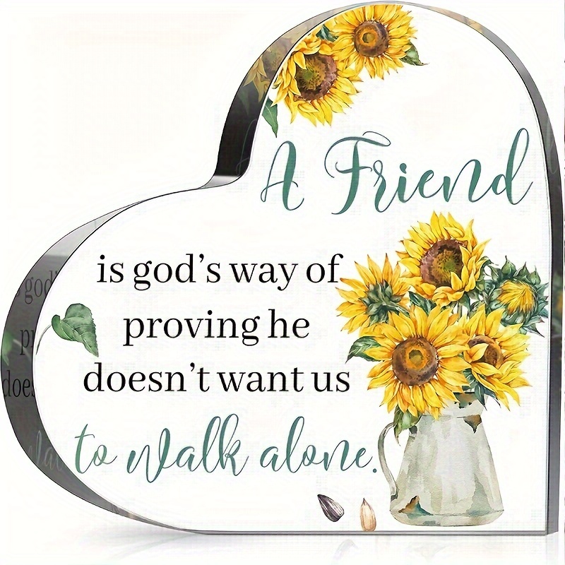 1pc Acrylic Heart-shaped Plaque, Sunflower Style, Religious Gifts For Women  Who Believe In Christianity, Gifts For Women Friends, Transparent Acrylic