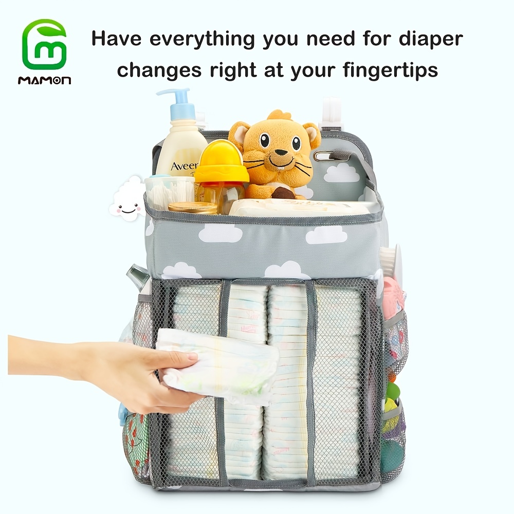 Hanging Diaper Caddy Organizer | Storage & Changing Table Organizer | Gray