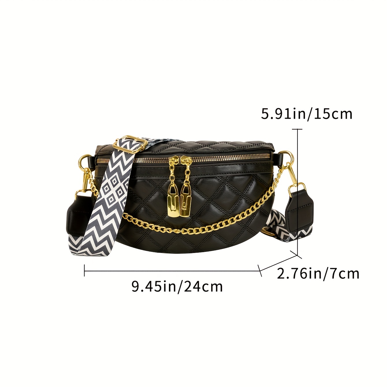 Female Shoulder Bag Luxury Brand Rhombus Chest Bag Letter Strap