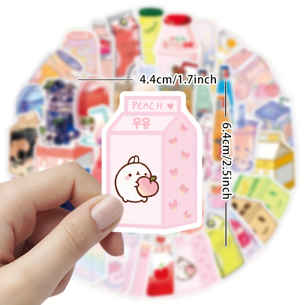 50pcs Kawaii Food Stickers for Kids Teens Adults, Cute Snack Stickers Decals for Journaling and Scrapbooking, Waterproof Vinyl Stickers for Laptop
