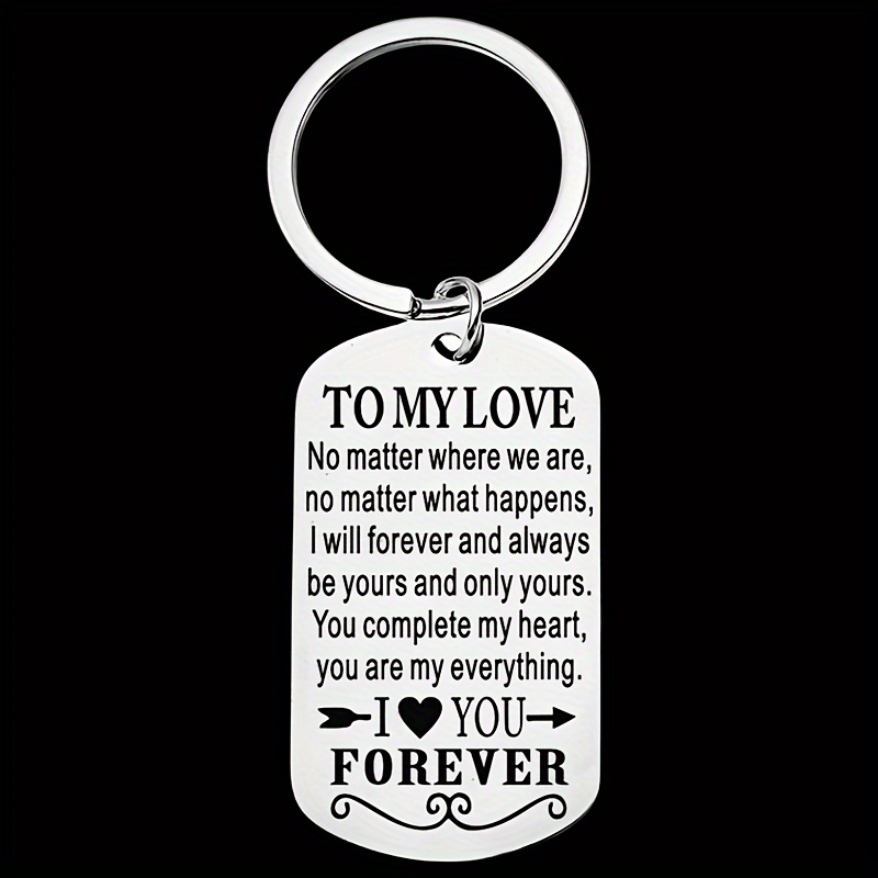 Stainless Steel Engraved Initials Keychain For - Temu