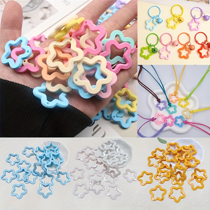 10pcs Lovely Candy Color Star Acrylic Charms Pendant Earring Handmade for  Diy Jewelry Making Charms for Necklace Bracelet