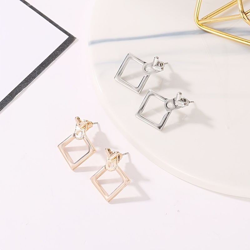 1pair Geometric Personality Fashionable New Design Hollow Out