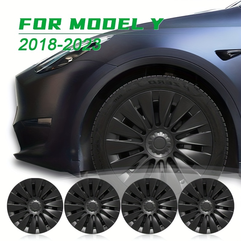 Enjoliveur de Roue pour Tesla Model Y 2020‑2023 19 Pouces, Capuchon de  Moyeu Noir Brillant, Housse de Protection pour Enjoliveurs de Roue,  Enjoliveurs