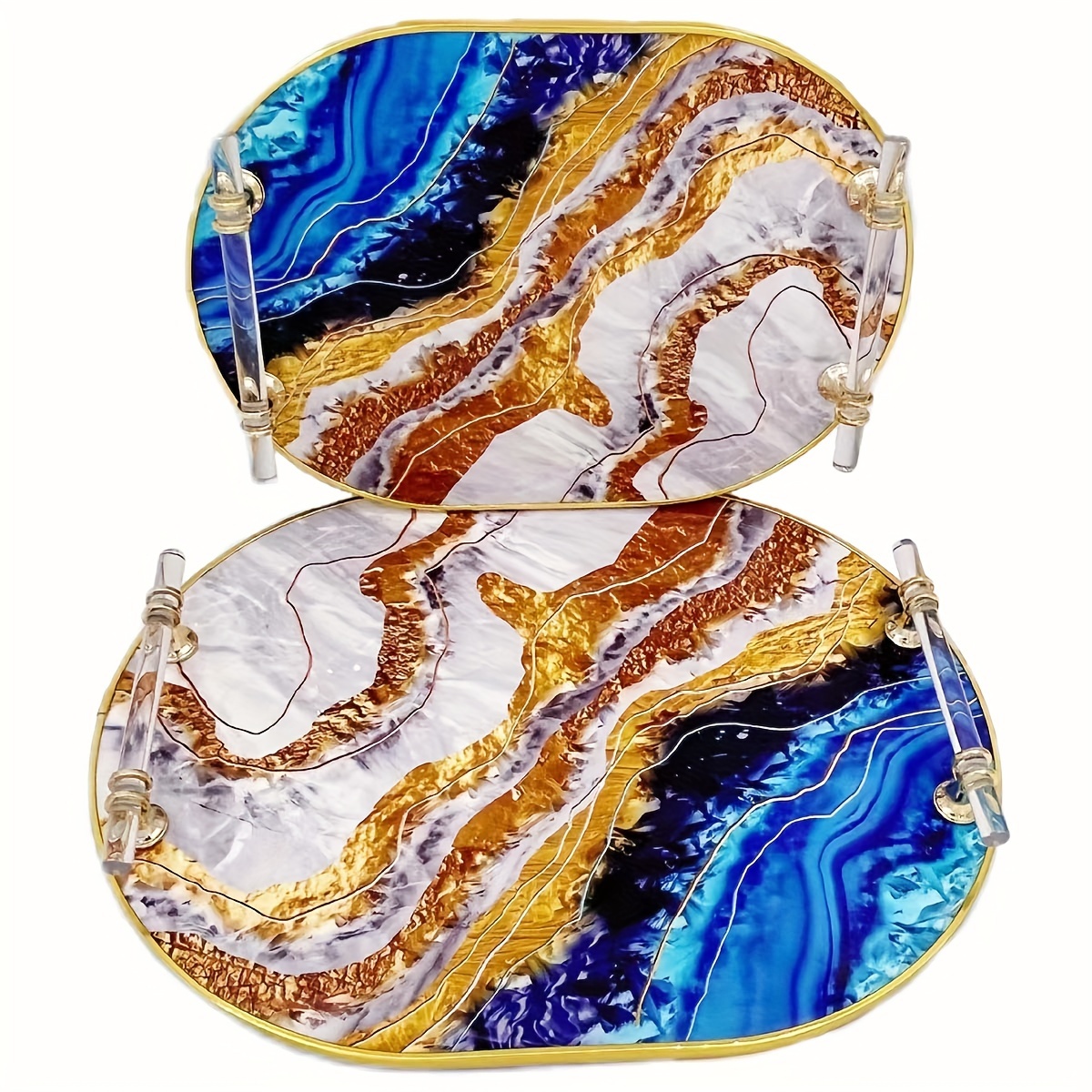 Abstract resin tray - Multicolor Tray - Vanity Tray - Jewelry Tray -  Serving Tray 