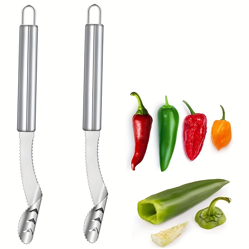 2in1 Pepper Chili Bell Corer Seed Remover Green Pepper - Temu