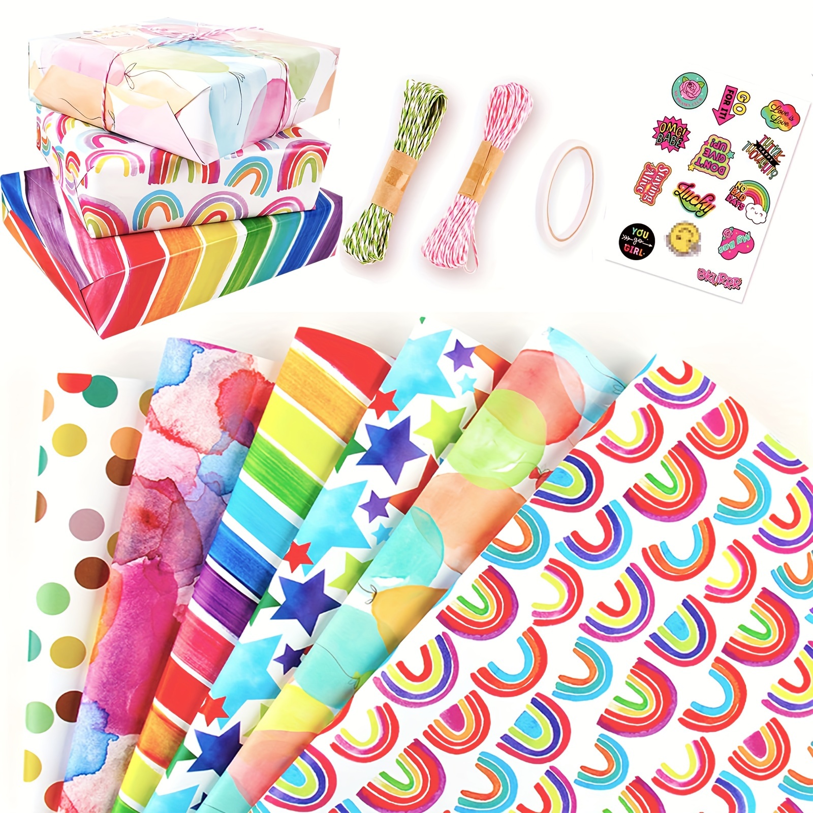 Regalos arco iris para niña, set de regalo de papelería, regalo para niña,  caja de cumpleaños