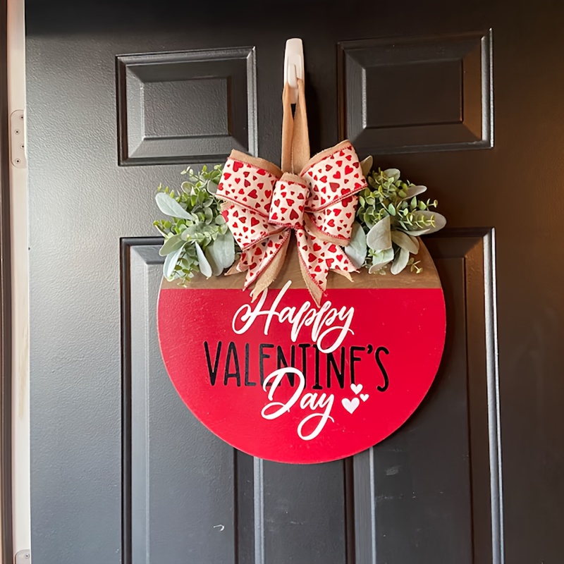 Valentines Front Door Decor Hello Valentine Wooden Door Sign - Temu