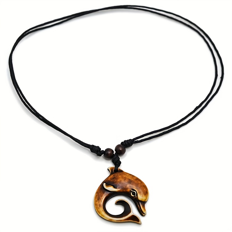 Mens Fish shape Necklace,yak bone,tribal pendant,surfer,leather,7 sizes  made