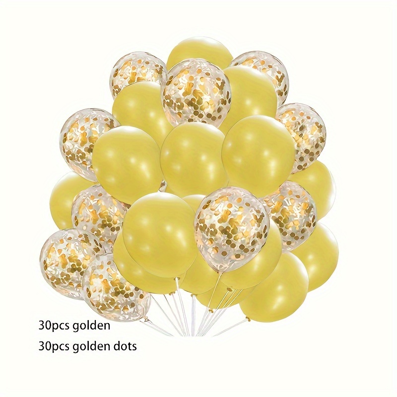 Globos negros y dorados, globos de látex metálicos dorados y plateados con  confeti dorado, globos de helio, globos de fiesta de cumpleaños