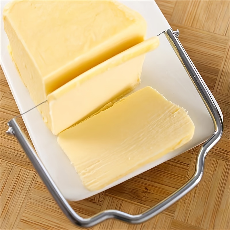 Rebanadora de queso con alambre ajustable, rebanadora de queso de acero  inoxidable resistente para queso de bloque semiduro suave (plateado)