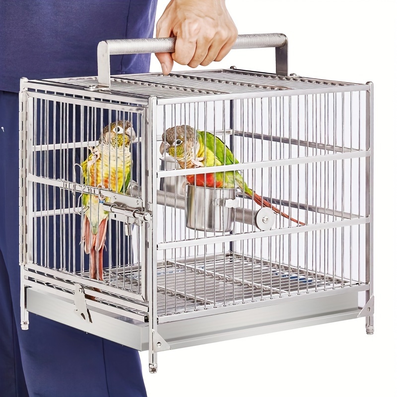 Small Stainless Steel Bird Cage Hanging Parrot Breeding Cage Metal High  Quality Gaiolas Passaros E Aves Pet Accessorie - Bird Cages & Nests -  AliExpress