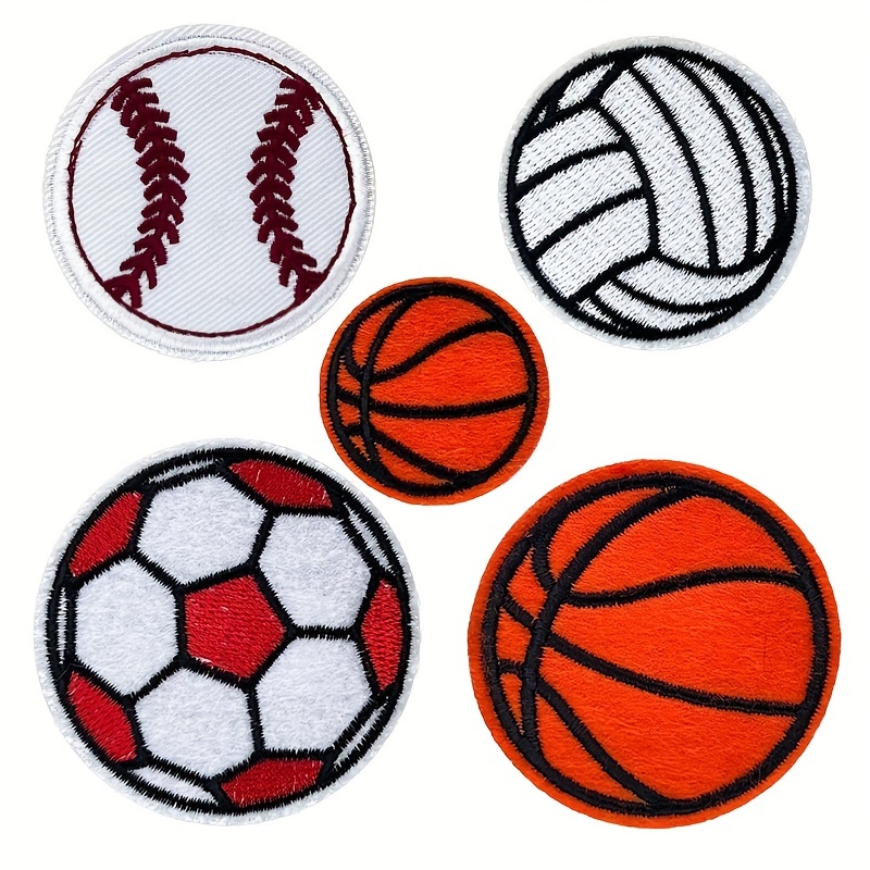 5 Piezas Baloncesto Fútbol ​​voleibol Parche Bordado Béisbol
