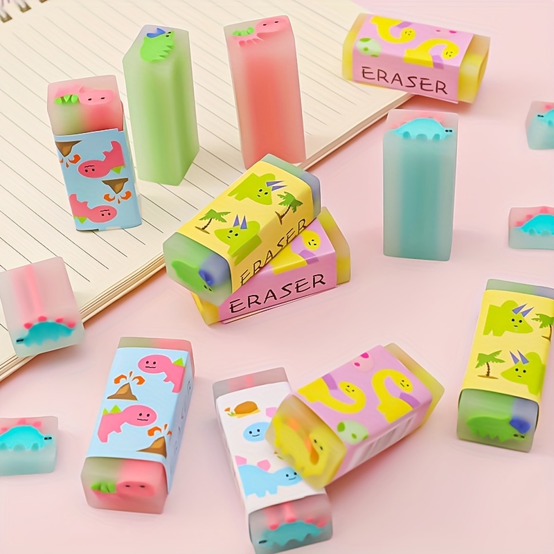 Cute Funny Dinosaur Pencil Erasers Rubber Erasers For - Temu