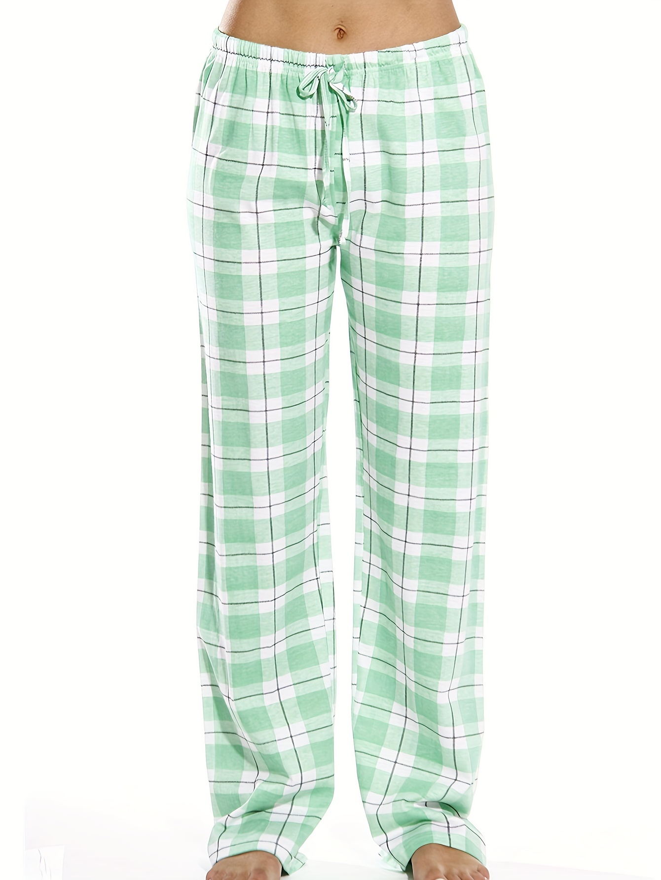 Green Plaid Women's Pajama Pantswomen's Sleep Pants 