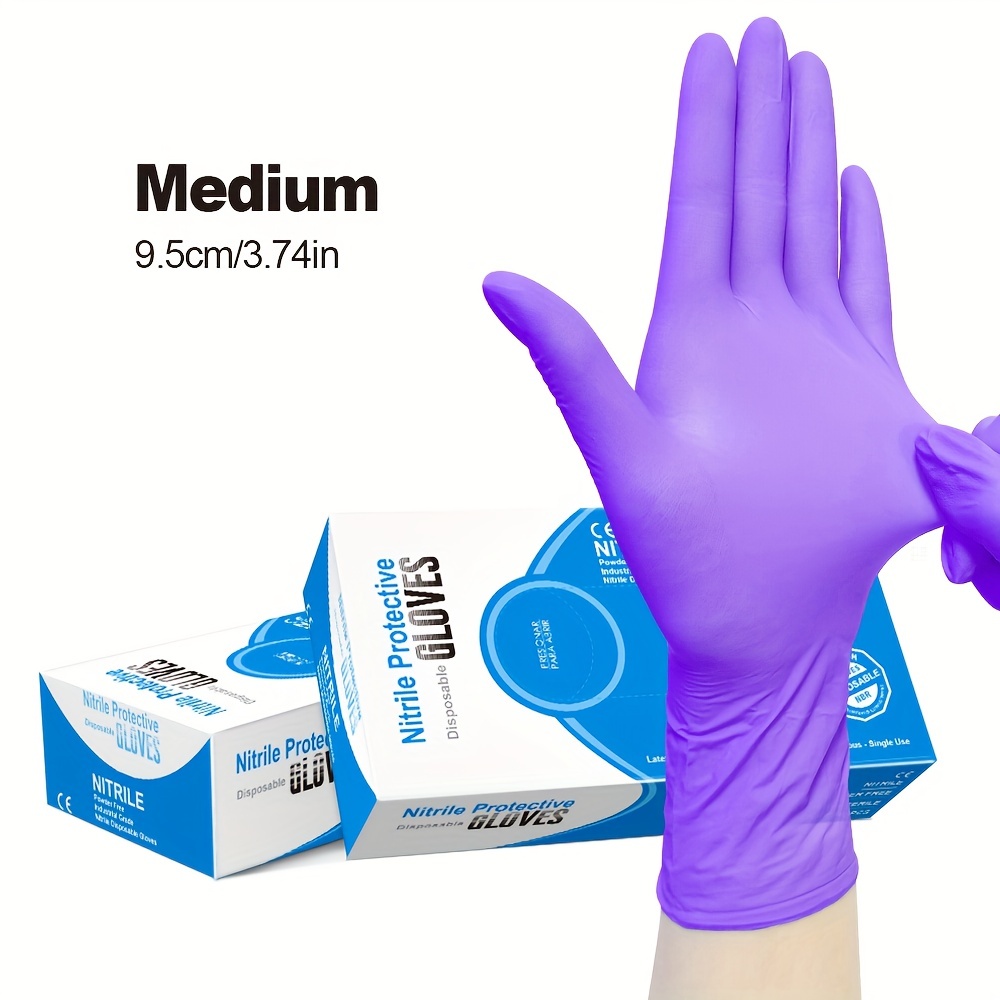 Comfy Package Purple Nitrile Disposable Gloves 5mil. Chemical Resistance,  Latex & Powder Free, Textured Fingertips Gloves - Temu