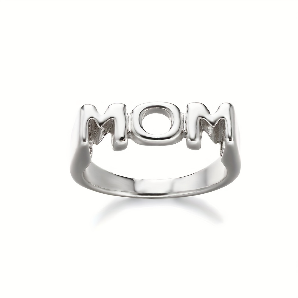 1pc Vintage Mom Ring Trendy Mom & Daughter/ Son Ring Golden Or Silvery Make  Your Call Suitable For Men And Women