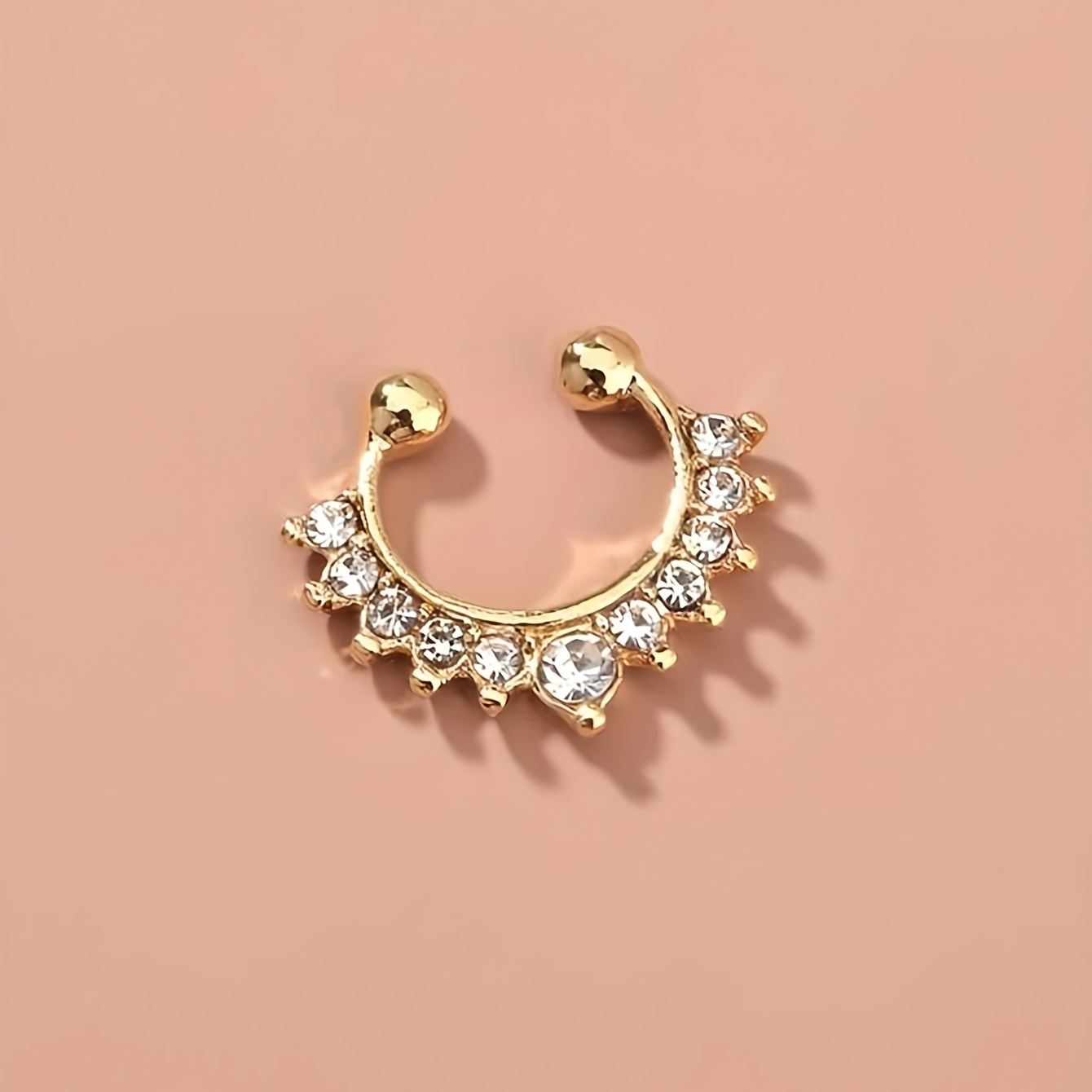 Fashionable Synthetic Zirconia Crystal Fake Nose Ring