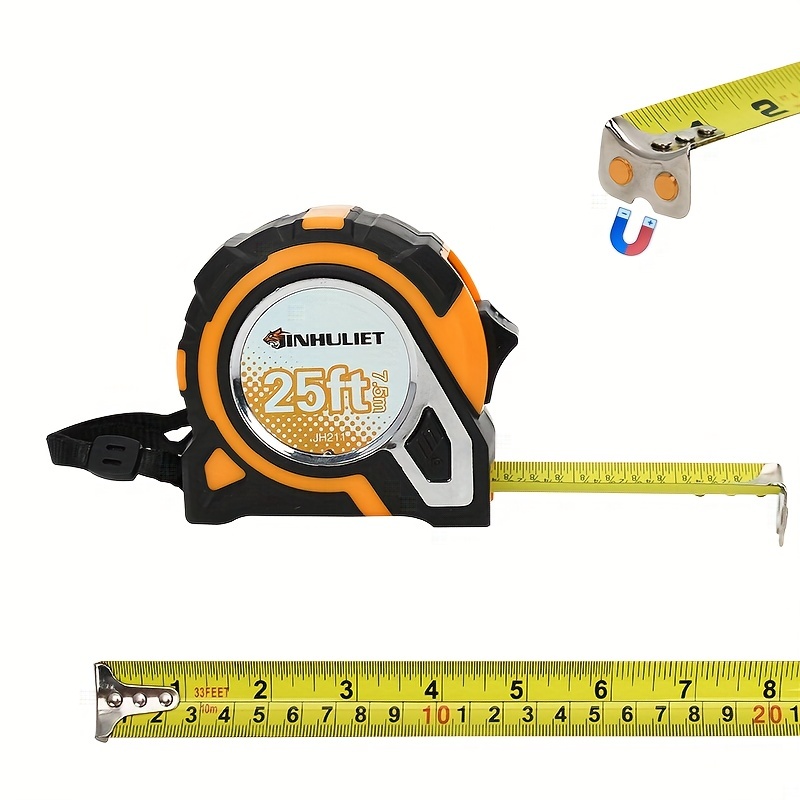 Rubber Double Casing Mini Steel Tape Measure Unbreakable 16ft 1/8