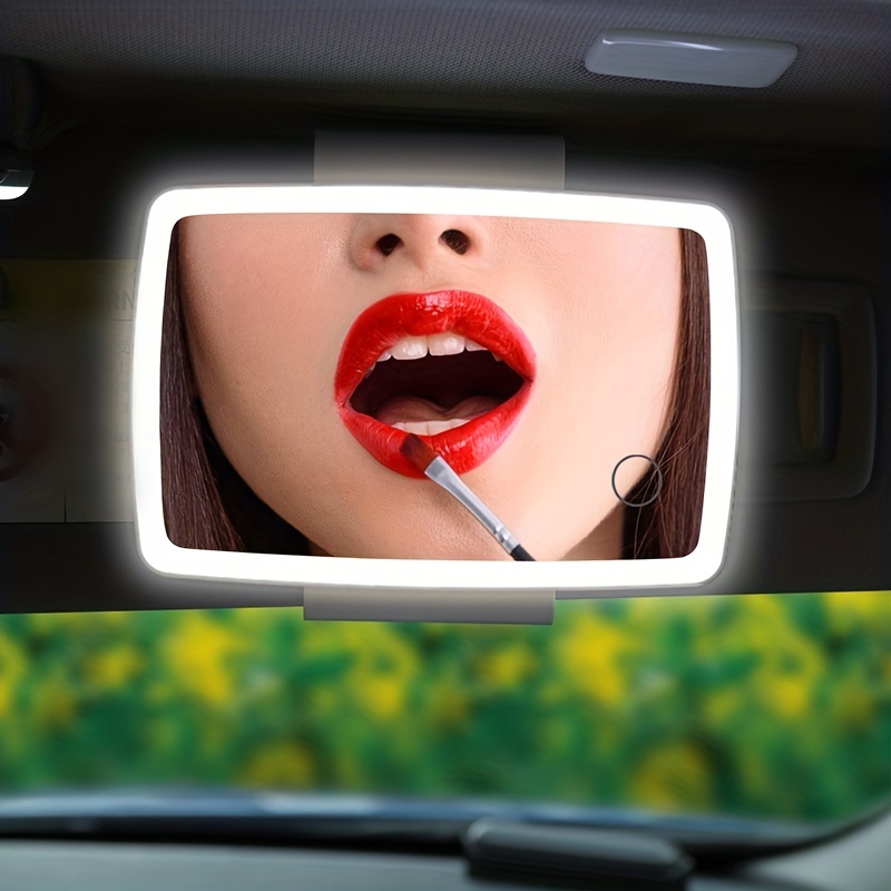 Car Visor Mirror Rechargeable With 3 Light Modes & LED Touchscreen