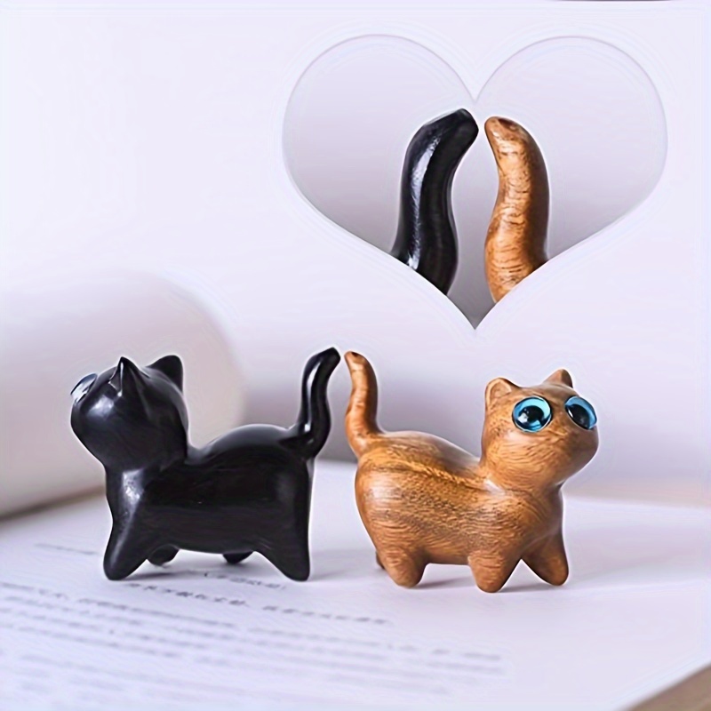 Wooden Cat Figurine - Temu