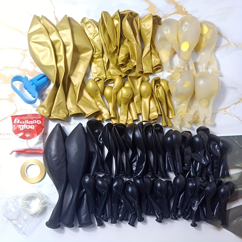 Globos de cumpleaños de 40 años negros y dorados, decoraciones de  cumpleaños 40 para hombres y mujeres, globos de látex con confeti de 40  años