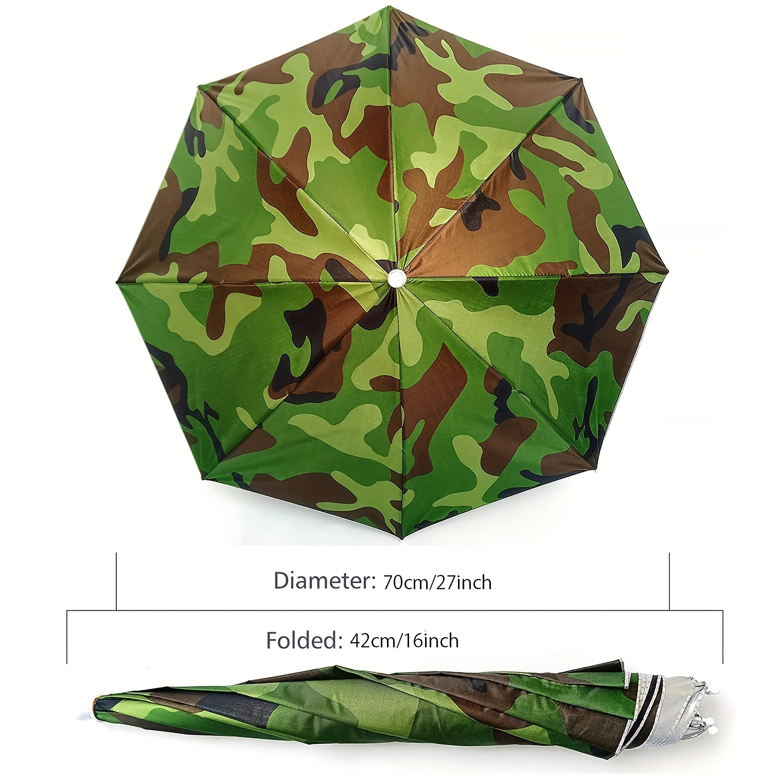 Paraguas de cabeza plegable impermeable, manos libres, gorra de paraguas  plegable, sombreros ajustables para pesca, Golf