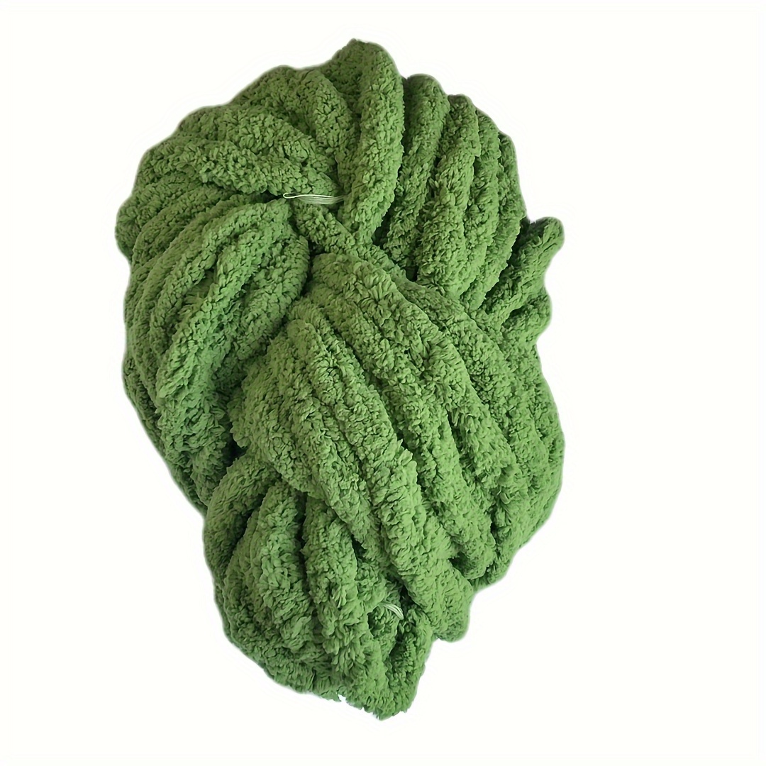 Chunky Knit Chenille Yarn Dark Green,Chunky Yarn Bulky