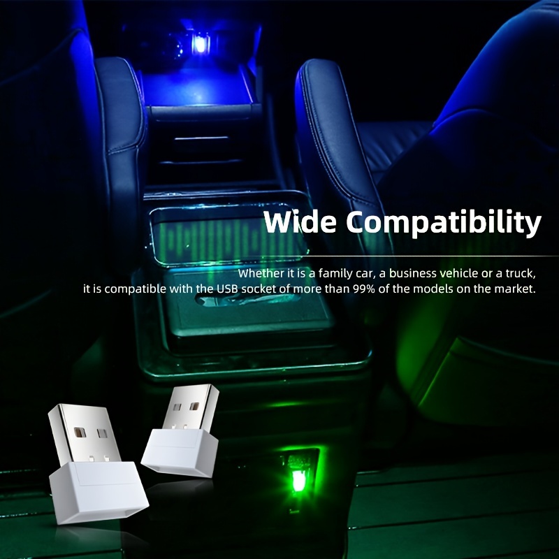 2 Stück USB Led Atmosphäre Lichter Mini Auto Interieur Zubehör