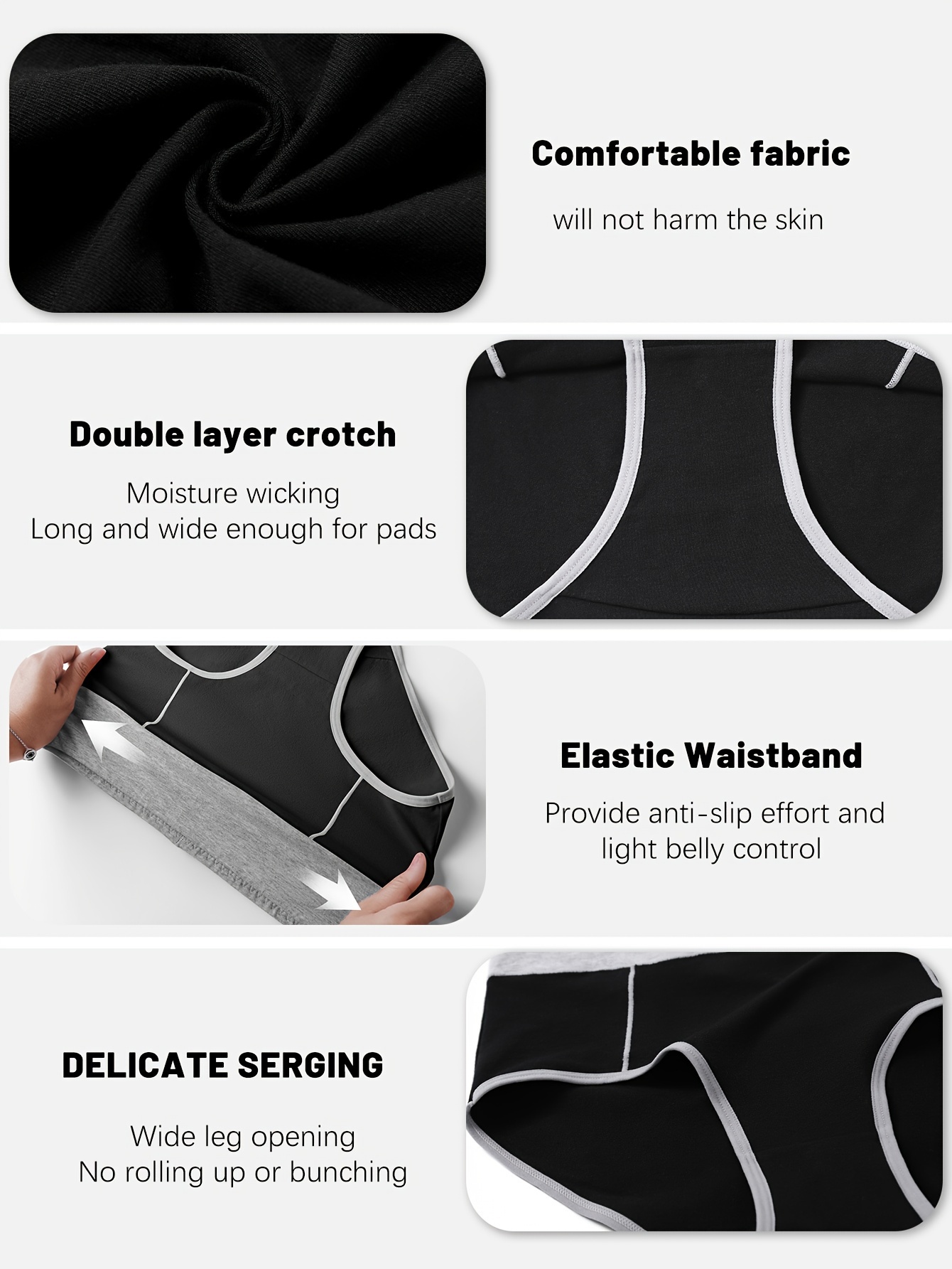 Comfy Clothiers Elastic Waist Extender 5-Pack - Black Shorts