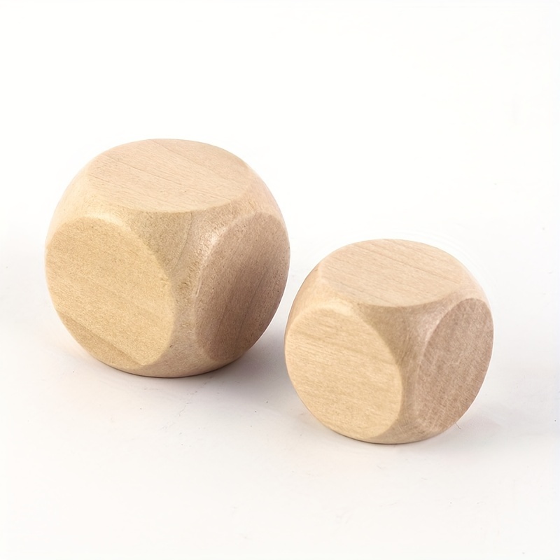 10Pcs Smooth Wooden Blocks For Crafts Unfinished Square Blocks 6-sided Wood  Cube