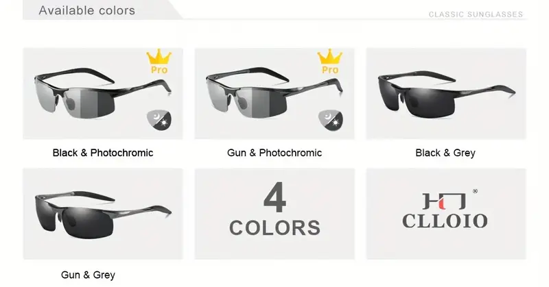 алюминиевые фотохромные мужские поляризованные дневные и ночные очки для вождения хамелеон UV400 антибликовое изменение цвета детали 15