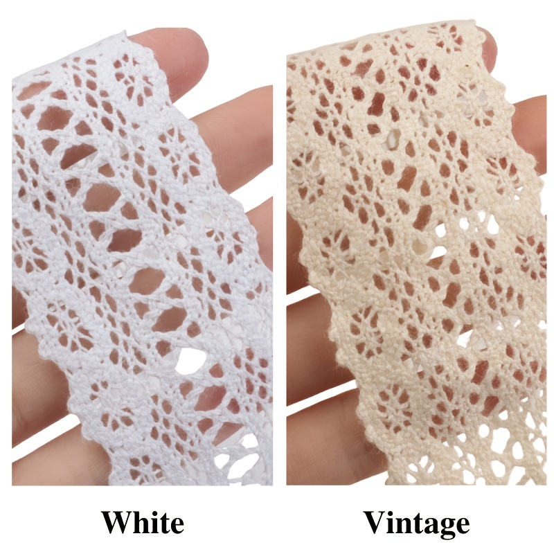1.6 Inch X 10yards * Cotton Lace Ribbon For Sewing Crochet Lace Trim Lace  For Crafts Vintage/White Lace Gift Wrapping Ribbon
