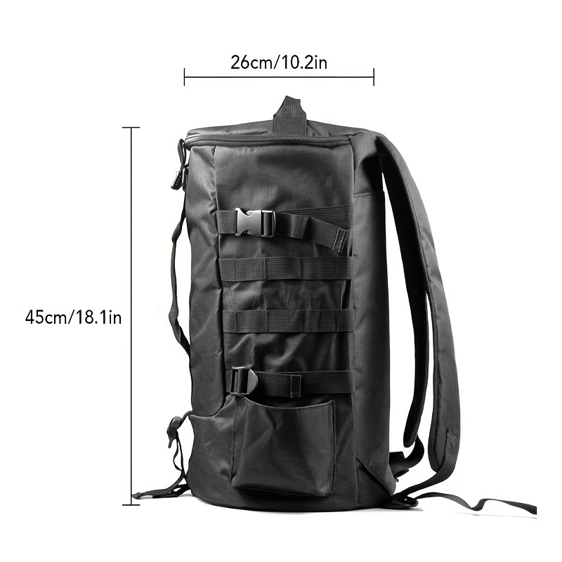 Fishing Gear Backpack Cylindrical Fishing Accessories Bag with Rod Holder  for Outdoor Fishing 