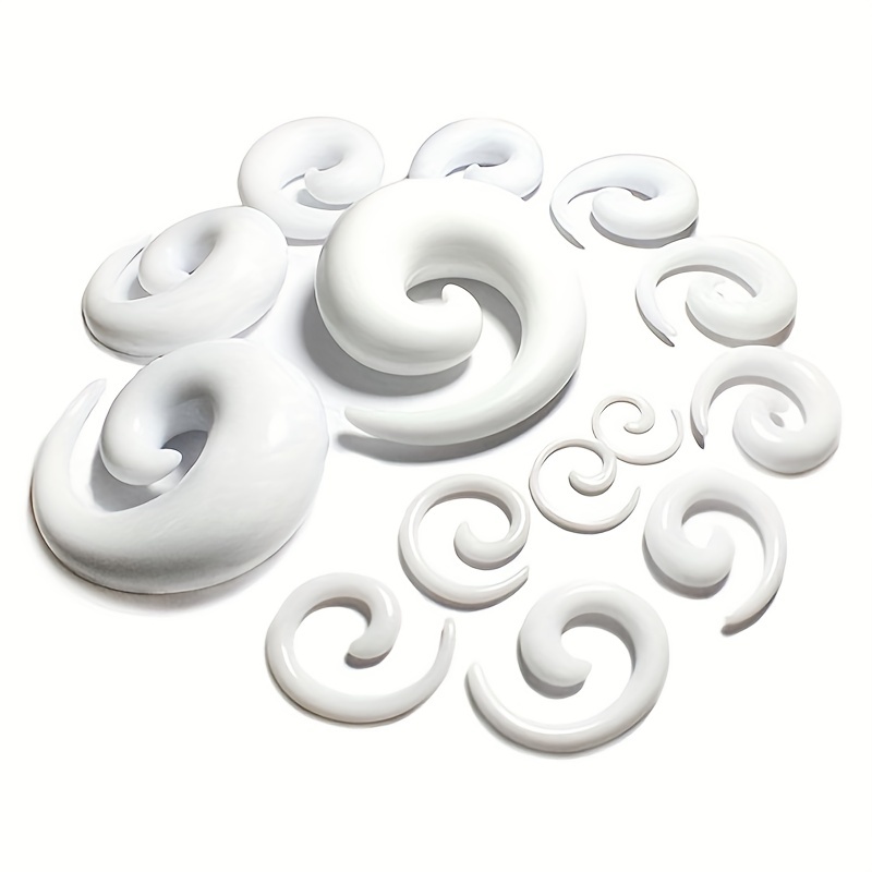 2 Pairs Acrylic Spiral Snail Ear Plugs Set