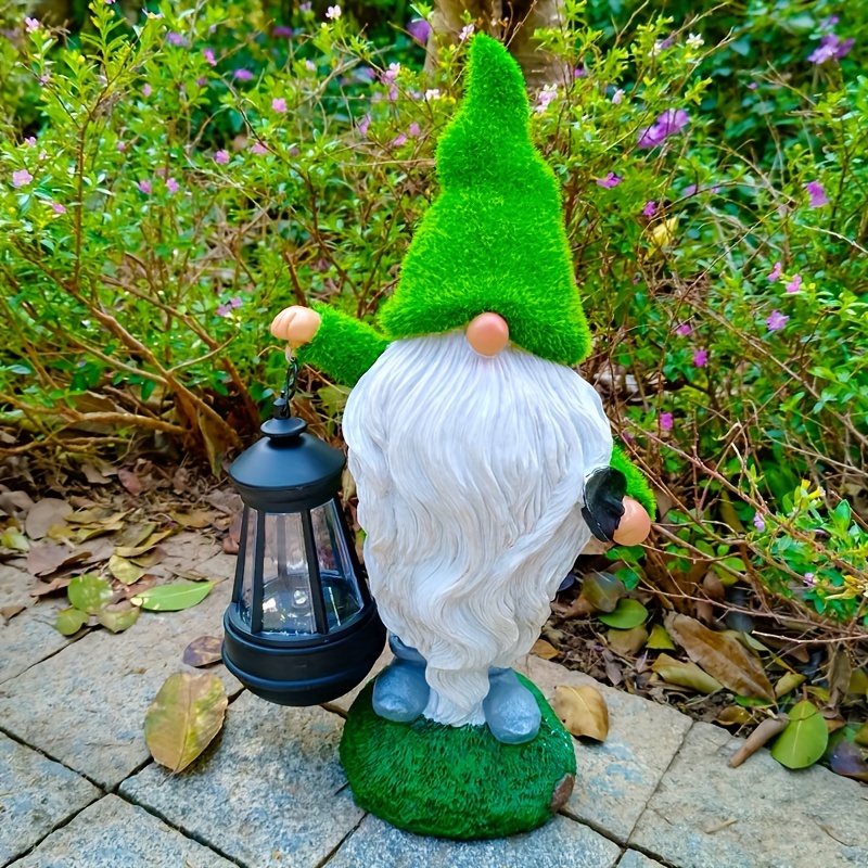 Garden Statues Gnome Decor Garden Resin Gnomes Elf Solar Led - Temu